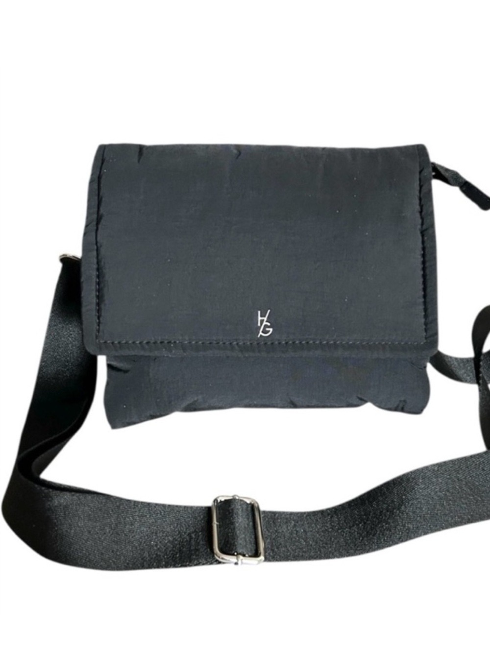 Happily Grey Black Puffer Crossbody Multi Pocket